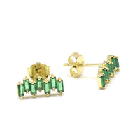 emerald-green--gold-plated-earring-studs-Kesley-Boutique-diamond-baguette-.925-sterling-silver-earrings-trending-jewelry-Miam