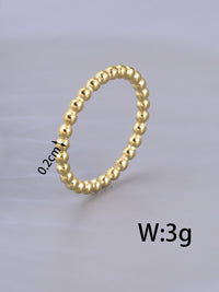 Golden Ball Ring Band 18K Gold Plated Waterproof Luxury Fashion Jewelry KESLEY