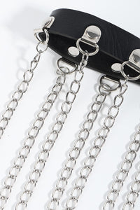 Festival Fashion Accessories Fringed Chain PU Leather Belt