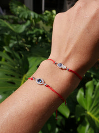 red string bracelets, eye bracelets, hamsa bracelet, bracelets for good luck, luxury red string bracelets, friendship bracelets, waterproof jewelry, waterproof bracelets, kesley fashion, kesley jewelry, birthday gifts, graduation gifts, viral jewelry, tiktok and instagram brands, viral brands, cute bracelets, new womens fashion, real sterling silver bracelets,  none allergy jewelry, white gold bracelets with red string, kesley jewelry 