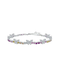 Butterfly Tennis Bracelet  925 Sterling Silver Colorful Zircon Luxury Bracelets