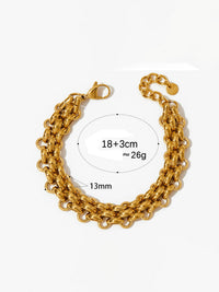 Vintage Mesh Statement Bracelet 18K Gold Plated Titanium Luxury Waterproof Fashion Jewelry KESLEY