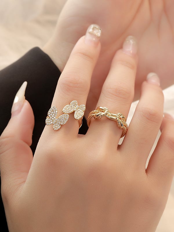 nice rings, nice adjustable rings in gold, gold butterfly rings, gold ring with two butterflies and diamonds,  white gold butterfly rings, tarnish free butterfly rings, ring stacking ideas, ring ideas, nice custom jewelry, designer jewelry for cheap, jewelry 2024