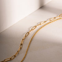 Double Layered Necklace 18K Gold-Plated Waterproof Hypoallergenic Unisex Jewelry KESLEY