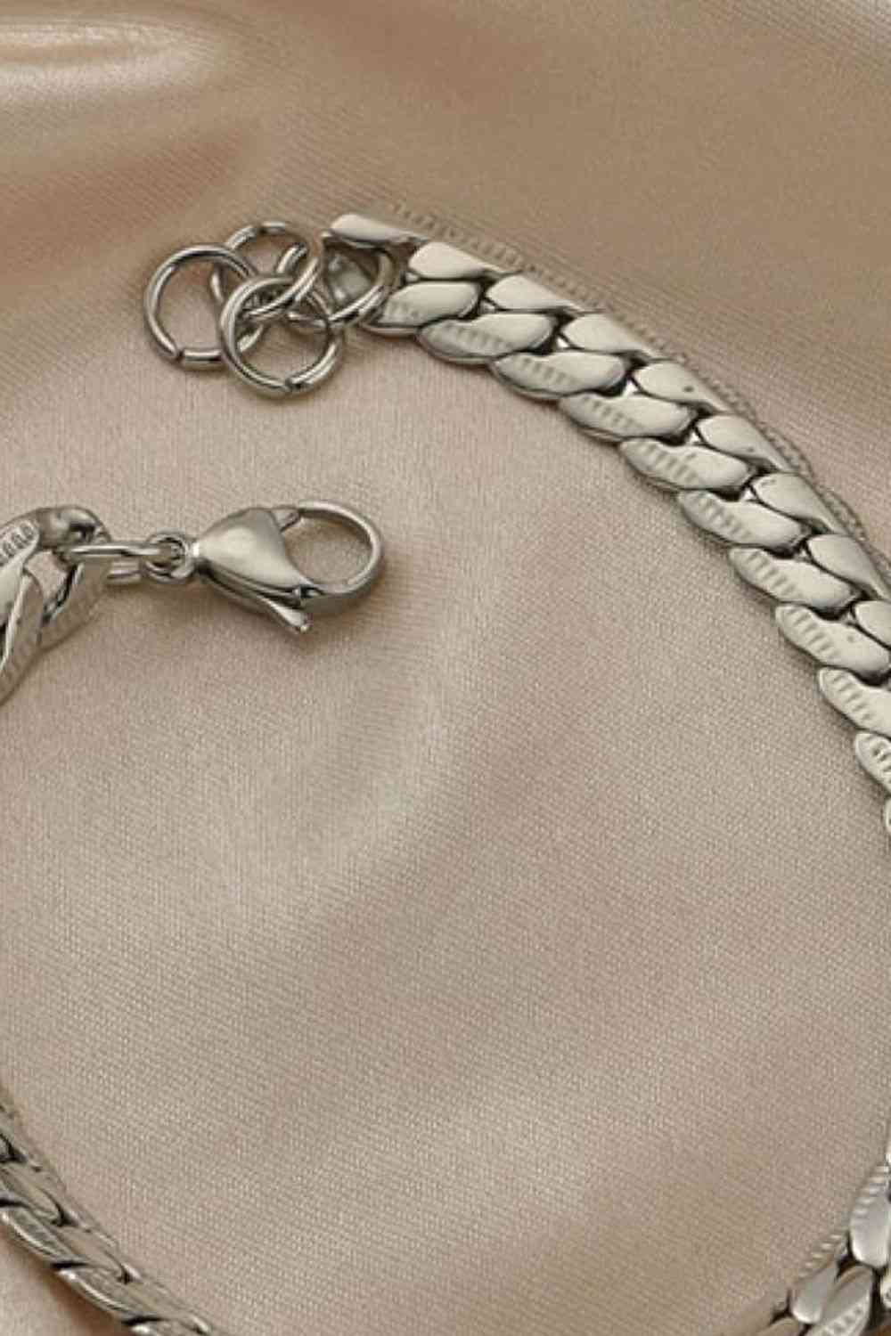 Stainless Steel Curb Chain Mens Bracelet