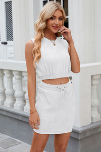 Outfit Set Women's Fashion Skirt and Crop Top Set Casual-wear KESLEY
