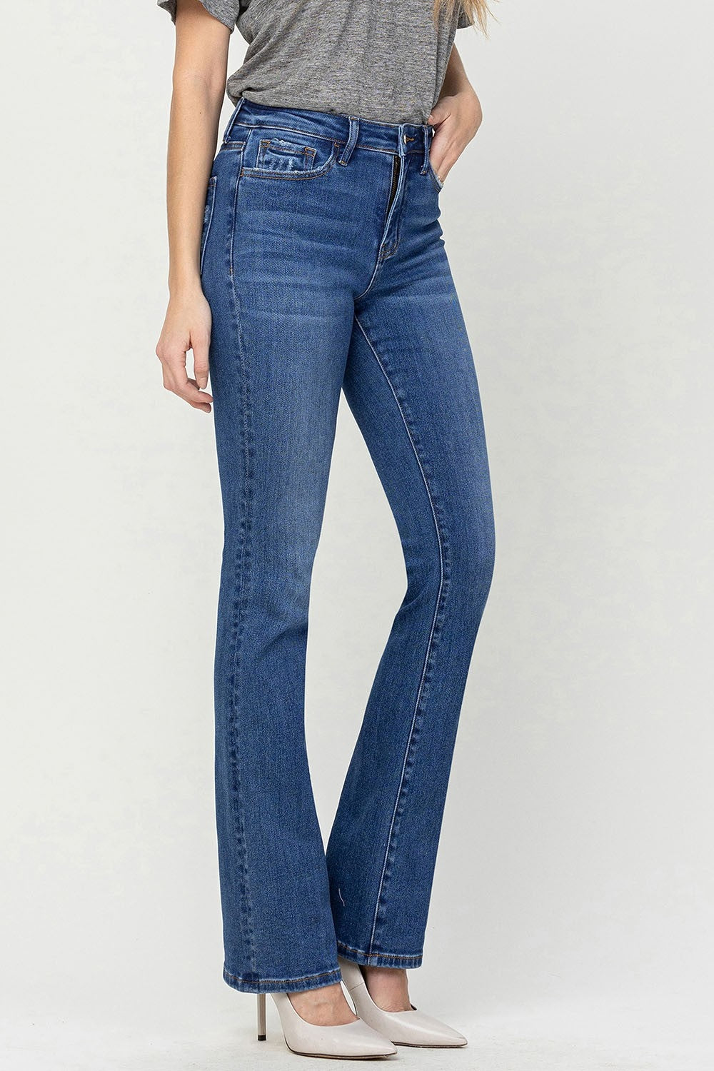 KESLEY  High Waist Bootcut Jeans Premium Luxury Cotton Denim Pants
