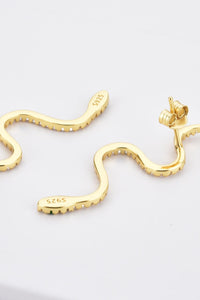 Snake-Shaped 925 Sterling Silver Earrings