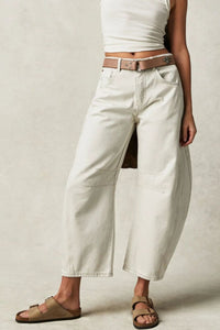 Wide Leg Jeans with Pockets New Women's fashion Cotton Trending Premium Jeans