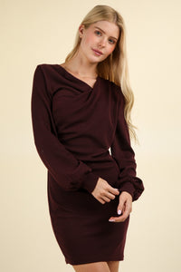 Long Sleeve Mini Dress 
burgundy dress, dress, dresses, comfortable dress, mini dress, bodycon dress, long sleeve, long sleeve dress, women's fashion, aesthetic outfits, form-fitting dress, casual dress, date night outfits, comfy wear, drawstring dress, night wear, tight dress, short dress with longsleeves, womens clothing, cute dresses, burgundy dresses, casual day dresses, date night ideas, date wear, cheap dresses, winter outfits, sexy dresses, tight short dress, cutout dresses,, trending