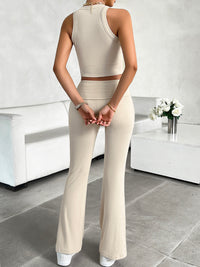 Ribbed Round Neck Tank and Pants Set