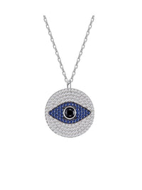 necklaces, evil eye necklaces, evil eye necklace, silver necklace, 925 jewelry, statement necklaces, fashion jewelry, evil eye necklaces, diamond evil eye necklaces, rhinestone necklaces, christmas gifts circle evil eye necklace diamond cz cubic zirconia waterproof .925 sterling silver necklace. designer inspired dainty necklaces that wont tarnish or turn green, trending influencer brands, protection jewelry, gift ideas, trending influencer style jewelry Kesley Boutique 