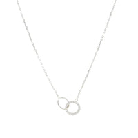 circle necklace, two circles diamond cubic zirconia necklace waterproof .925 sterling silver necklaces dainty. Valentines gift ideas. wedding jewelry ideas, birthday gift ideas for men and woman. infinity love necklace. Influencer style necklaces for everyday. Work necklaces. necklaces for layering, cute trending, popular unique necklaces Kesley Boutique 