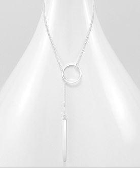 circle and bar lariat necklace by Kesley