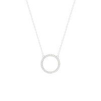 Circle necklace .925 sterling silver white gold. inexpensive dainty necklaces for everyday that wont turn green or tarnish. Trending dainty necklaces designer inspired. Kesley Boutique