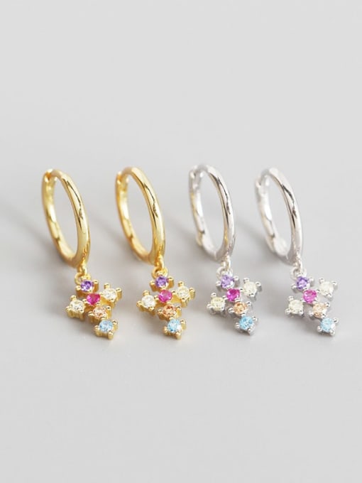 colorful cross earrings small hoop huggies for men and woman and kids waterproof earrings for second earrings white gold 18k gold plated sterling silver .925 for sensitive ears cz diamond cubic zirconia simulated diamonds kids, men designer inspired small hoop earrings gift ideas good quality jewelry and earrings unique miami brickell influencer Instagram shop and brands  Kesley Boutique 