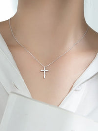 Everyday Cross Diamond CZ Sterling Silver Waterproof Necklace