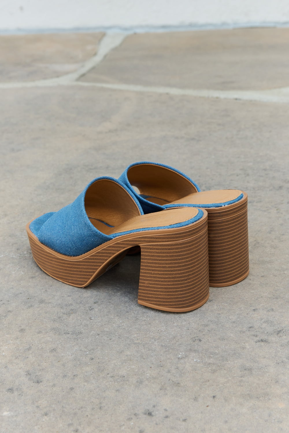 KESLEY Essential Denim Platform Heel Sandals