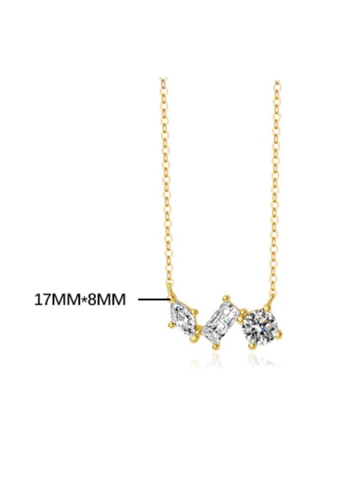 Irregular Zircon Dainty Necklace, Hypoallergenic Tarnish Free Luxury .925 Sterling Silver Dainty Necklace