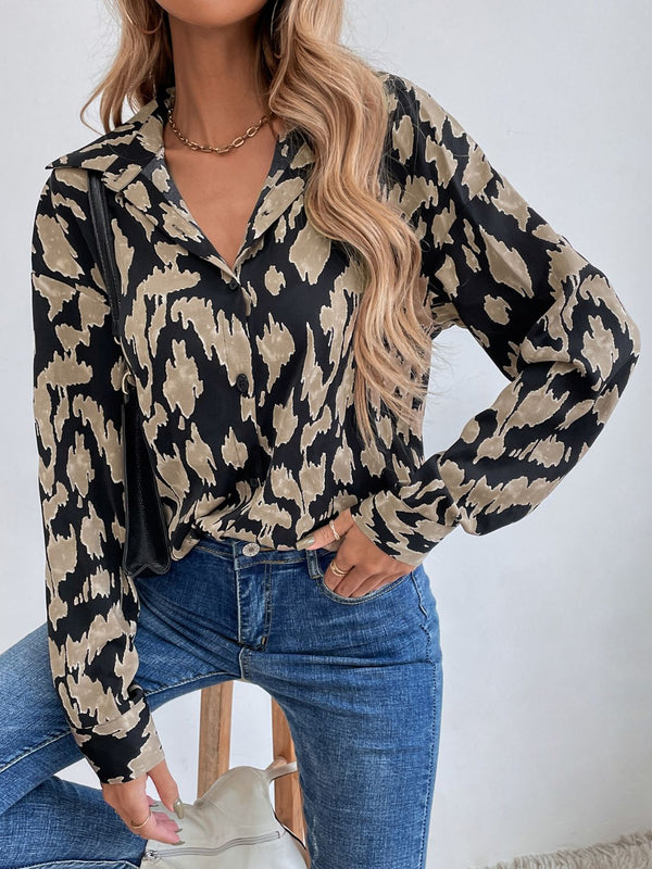 long sleeve, long sleeve shirt, long sleeve button up shirt, womens long sleeve, button up shirt, business casual, womens business casual, loose fit, collared shirt, leopard print, button up blouse, long sleeve blouse, leopard print top, y2k fashion, 90s fashion, 80s fashion, outfit inspo, outfit ideas, fitspo, aesthetic, aesthetic fashion, aesthetic outfits, holiday outfits, nightout outfits, casual wear, alt fashion, alternative fashion, kesley, kesley boutique, indie fashion, womens clothing