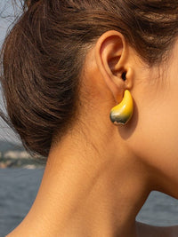 Big Drop Earrings Chrom Gradient 18K Gold Plated Statement Earrings Women's Jewelry KESLEY