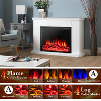 34/37 Inch Electric Fireplace Recessed with Adjustable Flames