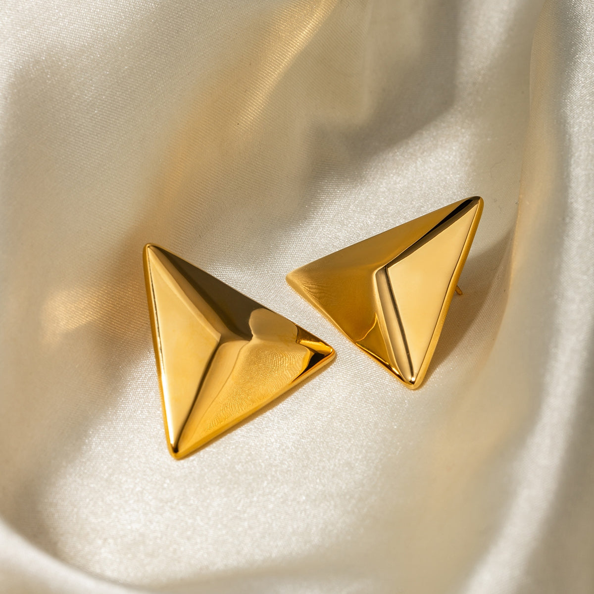 Big Triangle Stud Earrings Hypoallergenic Waterproof Statement Luxury Earrings KESLEY