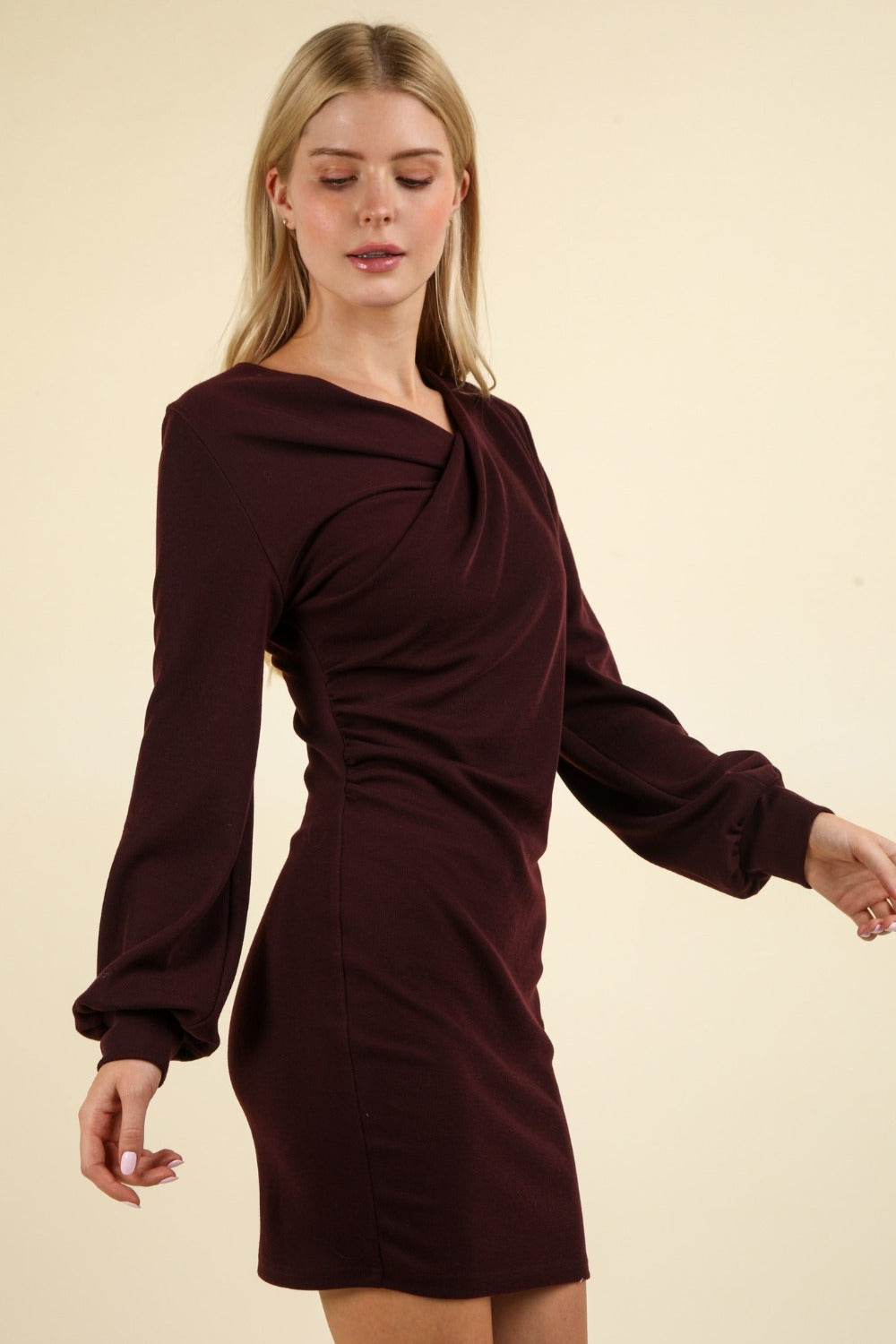 Long Sleeve Mini Dress 
burgundy dress, dress, dresses, comfortable dress, mini dress, bodycon dress, long sleeve, long sleeve dress, women's fashion, aesthetic outfits, form-fitting dress, casual dress, date night outfits, comfy wear, drawstring dress, night wear, tight dress, short dress with longsleeves, womens clothing, cute dresses, burgundy dresses, casual day dresses, date night ideas, date wear, cheap dresses, winter outfits, sexy dresses, tight short dress, cutout dresses,, trending