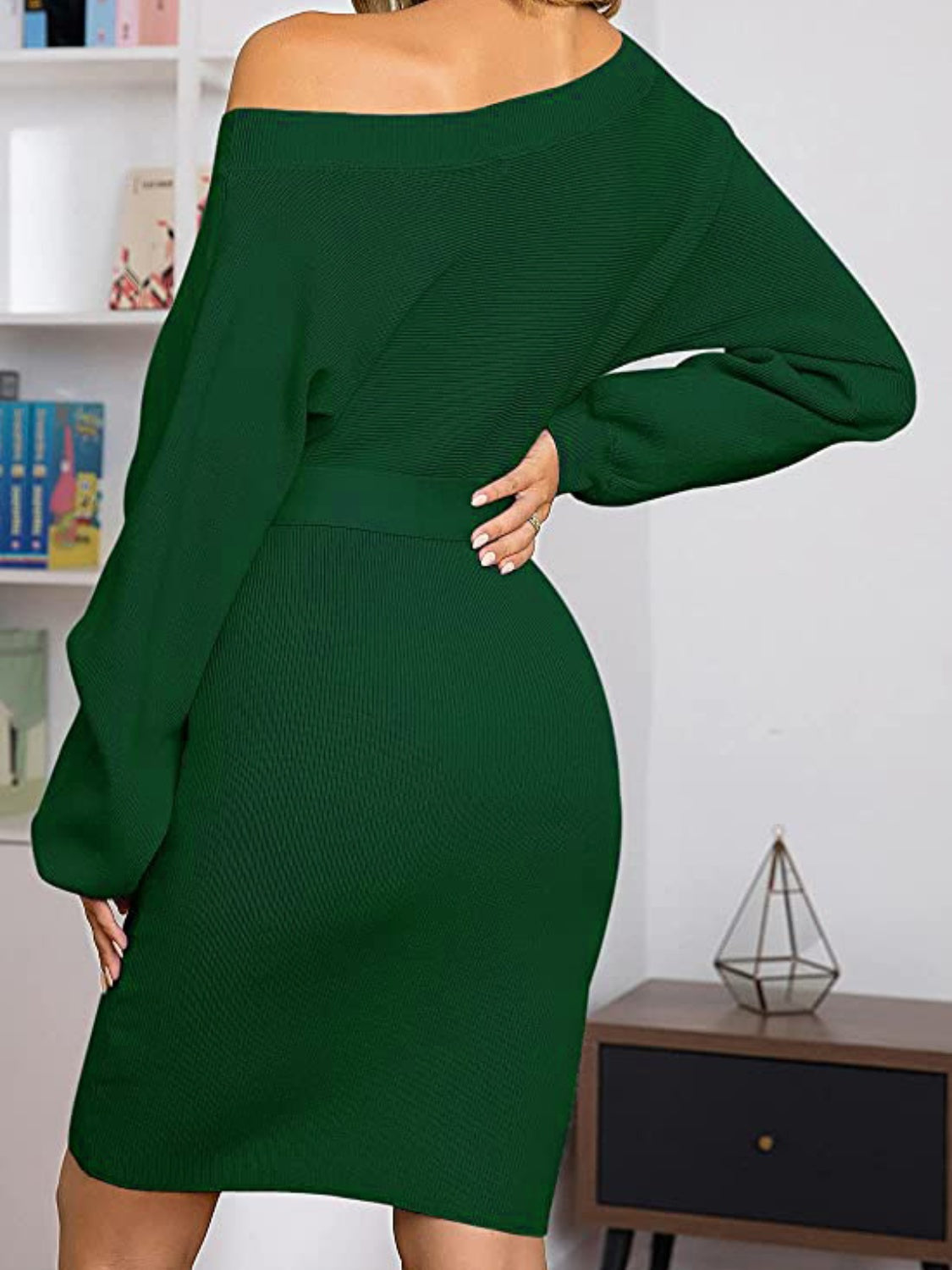 Tie Waist Long Sleeve Mini Dress