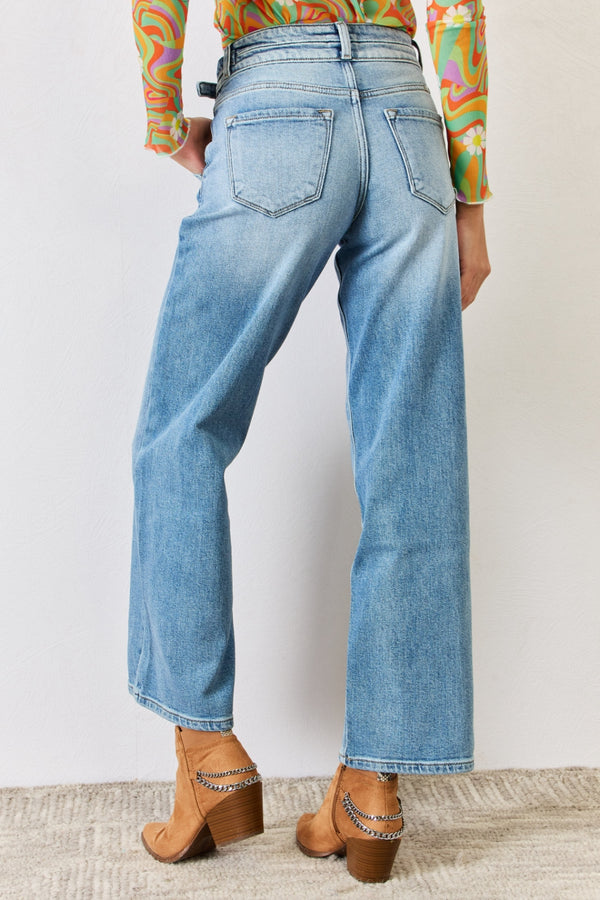 High Waist Wide Leg Jeans KESLEY New Women's Fashion Denim Pants Cotton Luxury Jeans