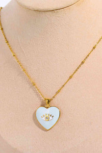 Heart & Evil Eye Shape Necklace 18K Gold Plated Jewelry