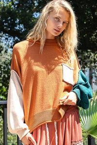 sweater, sweaters, crewneck, mock turtleneck, turtleneck, midneck, baggy sweater, baggy hoodie, loose sweater, loose fit, loose fit clothing, women's loose clothing, orange sweater, aesthetic outfit, outfit ideas, casual wear, seasonal wear, seasonal outfits, winter oufits, fall outfits, fitspo, outfit inspo, loungewear, patchwork, patchwork clothing, comfortable women's clothes, comfy clothing, sweater weather, rey, kesley, kesley boutique, trending fashion, aesthetic, aesthetic clothes, date night outfits