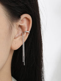 earrings, ear cuffs, statement earrings, cool ear cuffs, fine jewelry, birthday gifts, anniversary gifts, unique popular trending waterproof conch ear cuffs for mid ear .925 sterling silver designer inspired with chain long chain ear cuffs plain ear cuffs for men and woman that wont tarnish or turn green gift ideas non pierced conch earrings shopping in Miami things to do in Miami shopping in Brickell trending on instagram Kesley Boutique, designe jewelry, nice ear cuffs, earring ideas 