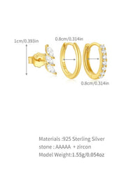 Three Style Earring Sets Luxury Girl 925 Sterling Silver real 18K gold plated vermeil earrings KESLEY