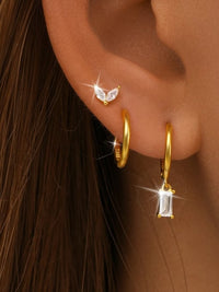 Three Style Earring Sets Luxury Girl 925 Sterling Silver real 18K gold plated vermeil earrings KESLEY