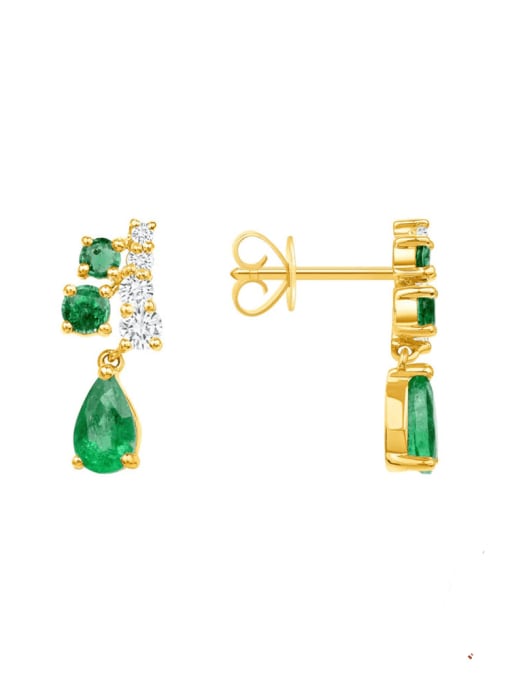 earrings, gold earrings, emerald earrings, gold and green earrings, stud earrings, sterling silver earrings, pear shape earrings, dangly green earrings, earring ideas, designer jewelry, fashion jewelry, kesley jewelry 