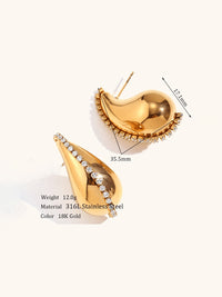 Drop Earrings Wrap Around Cubic Zirconia 18K Gold Plated Large Drop Statement Earrings