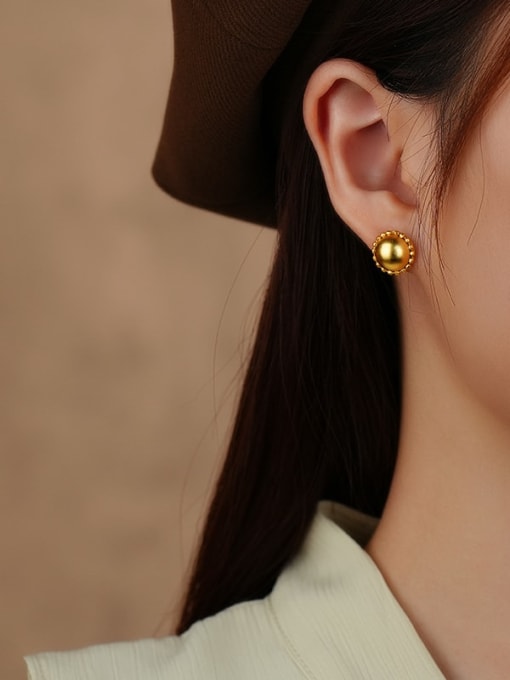 earrings, gold earrings, gold stud earrings, ball earrings, gold ball earrings, gold plated earrings, large ball earrings, 12mm earrings, statement earrings, fashion jewelry, gold earrings