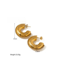 Chunky Hoop Earrings with Cubic Zirconia Womens Jewelry Luxury Fashion Titanium Steel