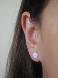 stud earrings, circle rhinestone earrings, circle diamond cz earrings, cubic zirconia, .925 sterling silver, gold plated, nickel free, for sensitive ears, waterproof, designer inspired earrings and jewelry, dainty stud earrings, post earrings for men and woman, casual everyday jewelry and accessories, instagram shop, earrings that wont turn green, going out jewelry, bathing suit jewelry, kesley boutique