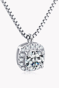 Moissanite Necklace Platinum-Plated Women's Fine Jewelry 925 Sterling Silver KESLEY