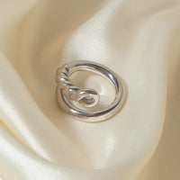 Stainless Steel Knot Bypass Ring Size 7 Ring Waterproof Jewelry