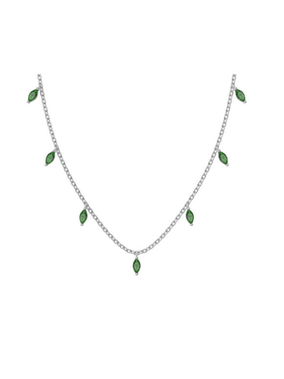 emerald necklace, green necklaces, green charm necklace, emerald charm necklaces, emerald charm jewelry, dangle necklaces, dangly necklace, 15 inch necklace, 16 inch necklaces, waterproof jewelry, waterproof necklaces, tarnish free jewelry, real jewelry, real necklaces, nice gifts, gift ideas, trending jewelry, kesley necklaces, kesley jewelry 