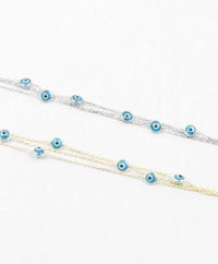 Evil Eye Bracelet, Multi-Strand Sky Blue .925 Sterling Silver Luxury Bracelets