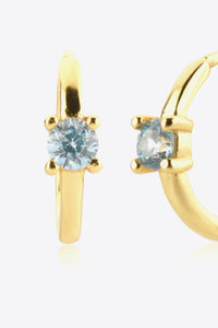 Zircon 925 Sterling Silver Huggie Earrings