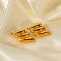 Gold Stud Earrings Minimalist 18K Gold-Plated Fashion Luxury Statement Earrings