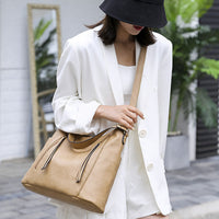 Textured PU Leather Tote Bag