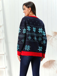 kesley Snowflake Pattern Button Down Cardigan