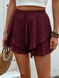 Tied Layered High Waist Shorts