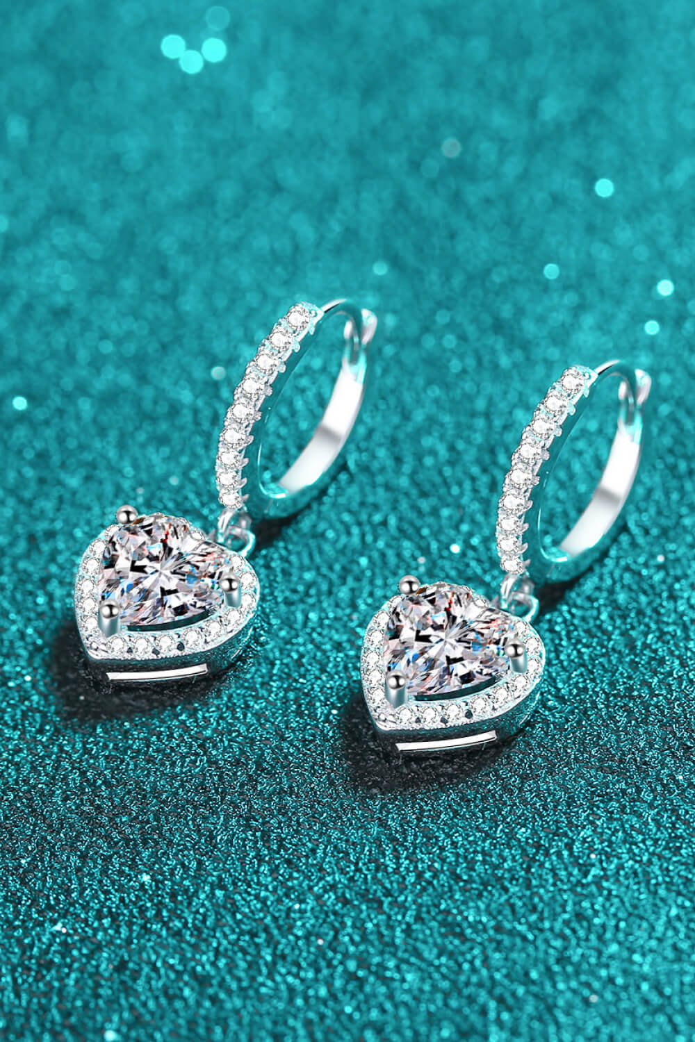 Heart Earrings Moissanite Heart-Shaped Drop Earrings Women's Jewelry